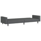 Dvivietė sofa-lova, tamsiai pilkos spalvos, aksomas