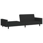 Dvivietė sofa-lova, juodos spalvos, aksomas