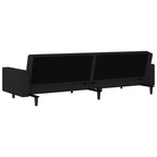 Dvivietė sofa-lova, juodos spalvos, aksomas