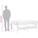 Dvivietė chesterfield sofa, šviesiai pilkos spalvos, audinys