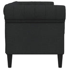 Dvivietė chesterfield sofa, juodos spalvos, audinys