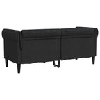 Dvivietė chesterfield sofa, juodos spalvos, audinys