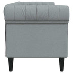 Trivietė chesterfield sofa, šviesiai pilkos spalvos, audinys