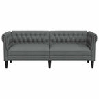 Trivietė chesterfield sofa, tamsiai pilkos spalvos, audinys