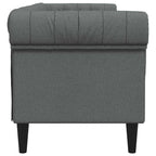Trivietė chesterfield sofa, tamsiai pilkos spalvos, audinys