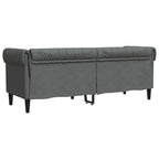 Trivietė chesterfield sofa, tamsiai pilkos spalvos, audinys