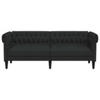 Trivietė chesterfield sofa, juodos spalvos, audinys