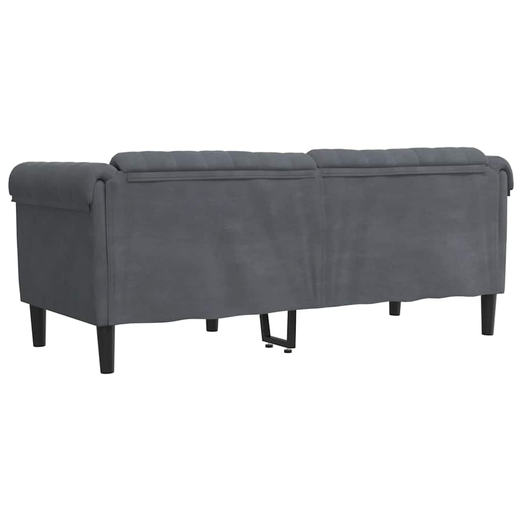 Dvivietė sofa, tamsiai pilkos spalvos, aksomas