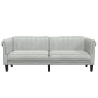 Trivietė sofa, šviesiai pilkos spalvos, aksomas
