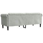 Trivietė sofa, šviesiai pilkos spalvos, aksomas