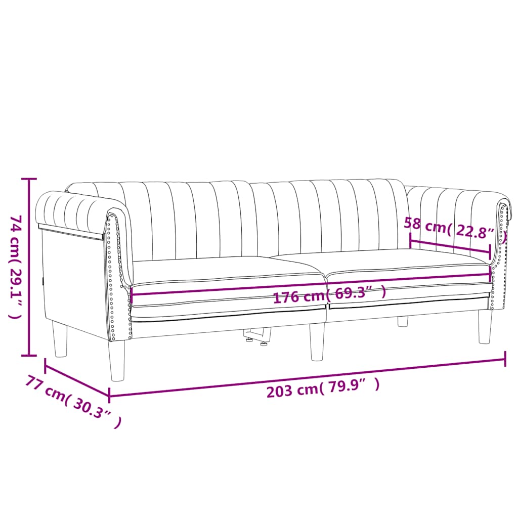Trivietė sofa, šviesiai pilkos spalvos, aksomas
