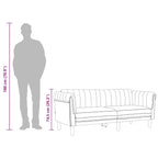 Trivietė sofa, šviesiai pilkos spalvos, aksomas