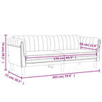 Trivietė sofa, tamsiai pilkos spalvos, aksomas