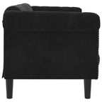 Trivietė sofa, juodos spalvos, aksomas