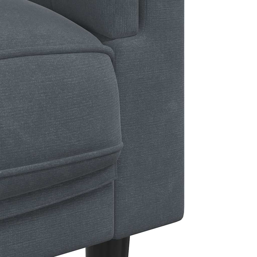 Trivietė sofa su pagalvėlėmis, tamsiai pilkos spalvos, aksomas