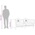 Trivietė sofa su pagalvėlėmis, tamsiai pilkos spalvos, aksomas