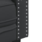 Dvivietė chesterfield sofa, juodos spalvos, dirbtinė oda