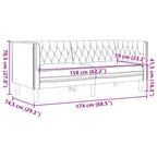 Dvivietė chesterfield sofa, juodos spalvos, dirbtinė oda