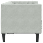 Dvivietė chesterfield sofa su pagalvėlėmis, pilka, aksomas