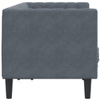 Dvivietė chesterfield sofa su pagalvėlėmis, pilka, aksomas