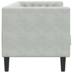 Trivietė chesterfield sofa su pagalvėlėmis, pilka, aksomas