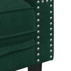 Trivietė chesterfield sofa su pagalvėlėmis, žalia, aksomas