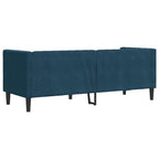 Dvivietė chesterfield sofa su pagalvėlėmis, mėlyna, aksomas