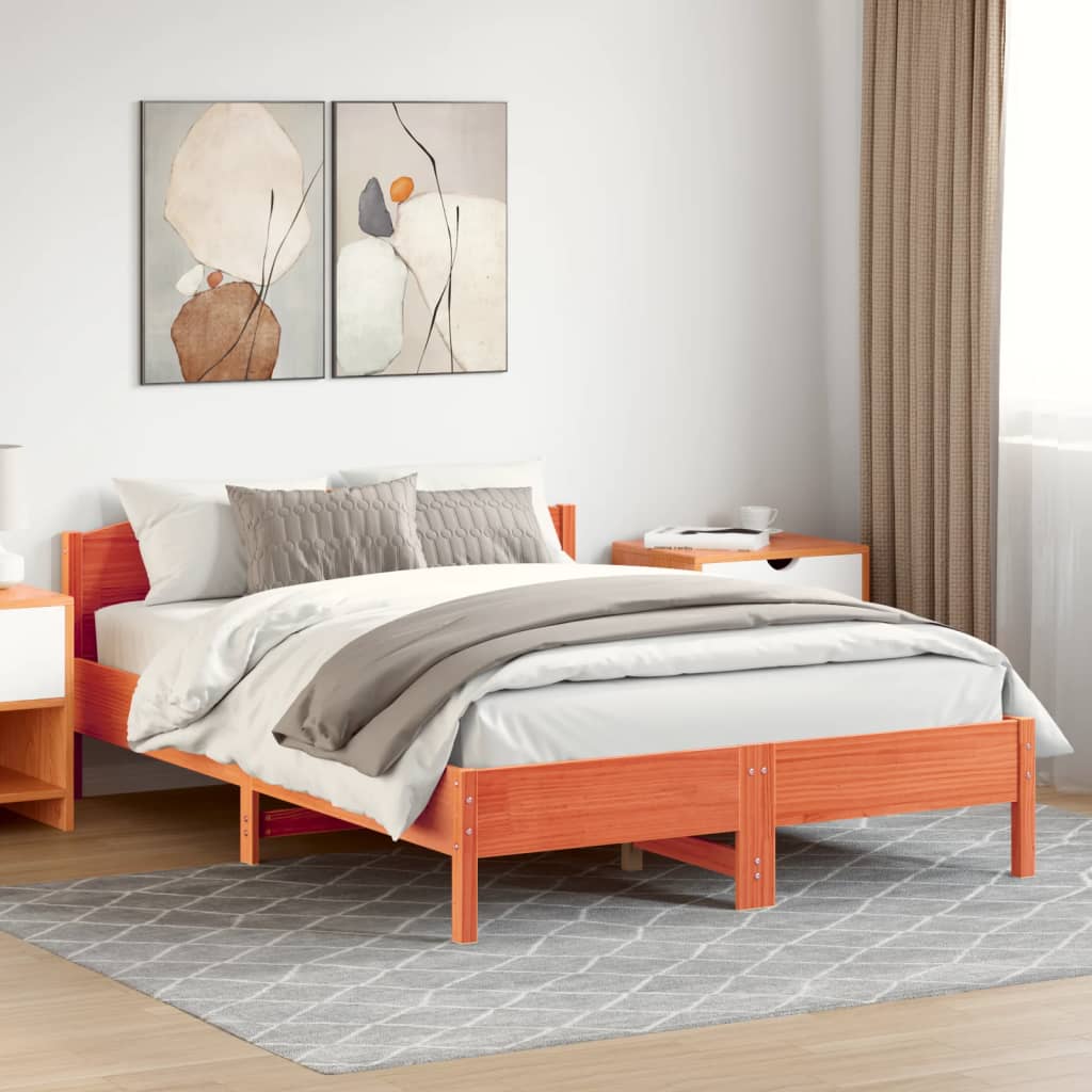 Lovos rėmas be čiužinio, vaško ruda, 140x200cm, pušis