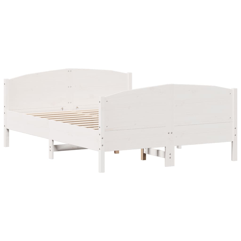 Lovos rėmas be čiužinio, baltas, 120x200cm, pušies masyvas