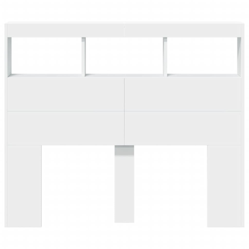 Galvūgalis-spintelė su LED, baltos spalvos, 120x17x102cm