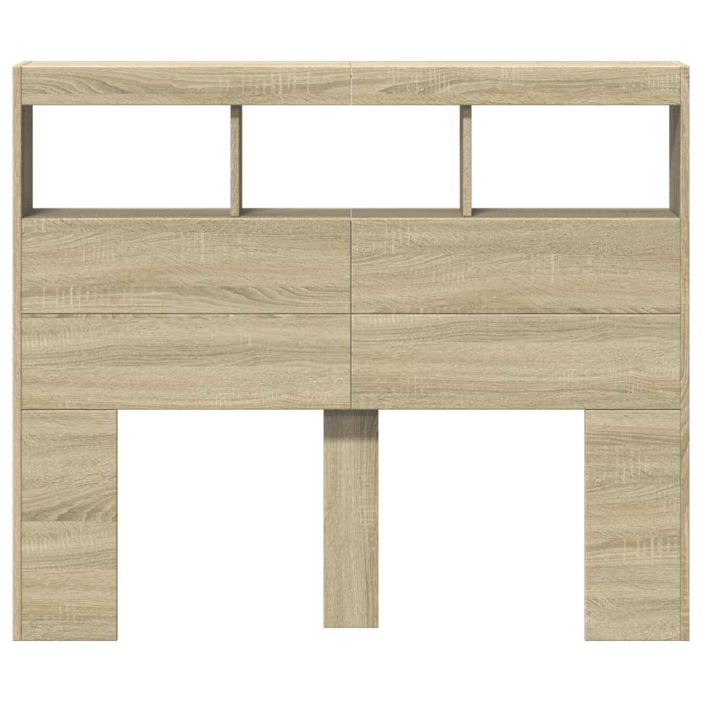 Galvūgalis-spintelė su LED, ąžuolo spalvos, 120x17x102cm