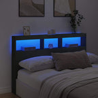 Galvūgalis-spintelė su LED, juodos spalvos, 160x17x102cm