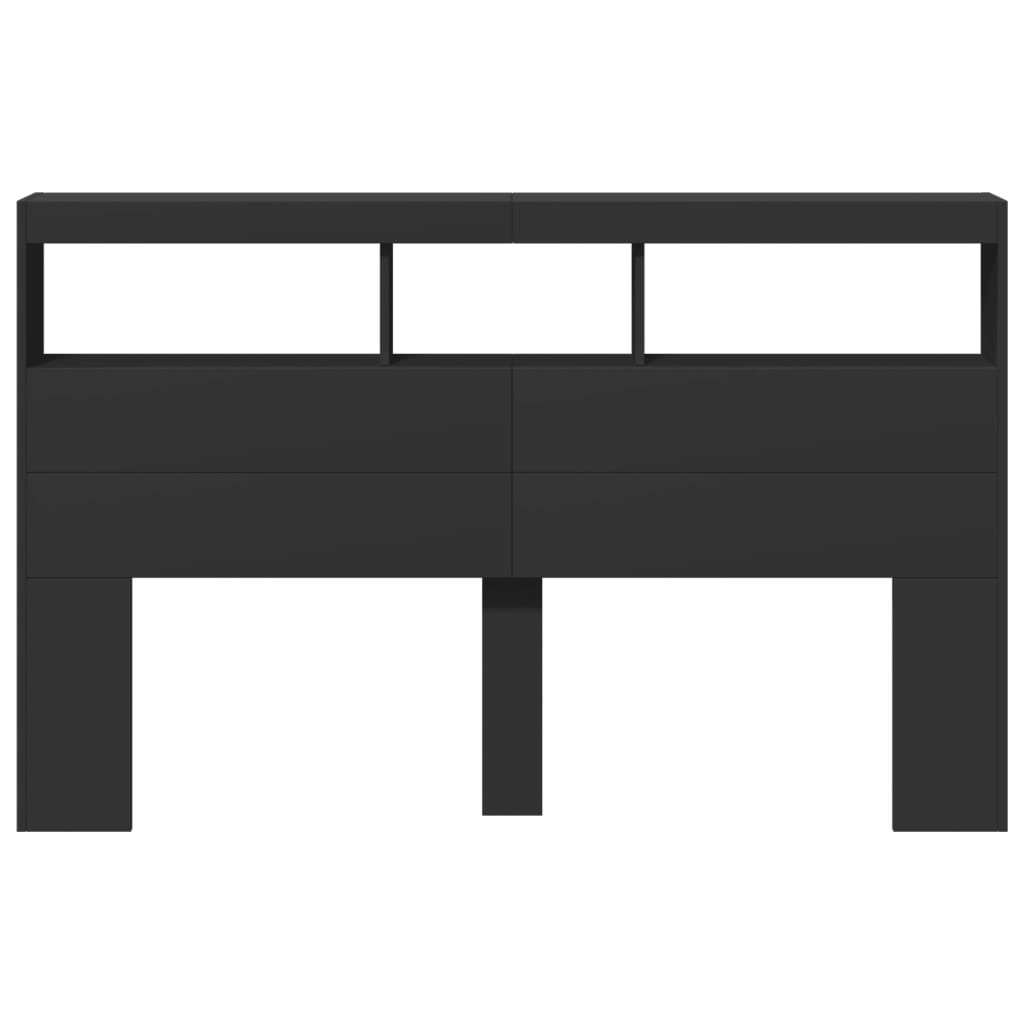 Galvūgalis-spintelė su LED, juodos spalvos, 160x17x102cm