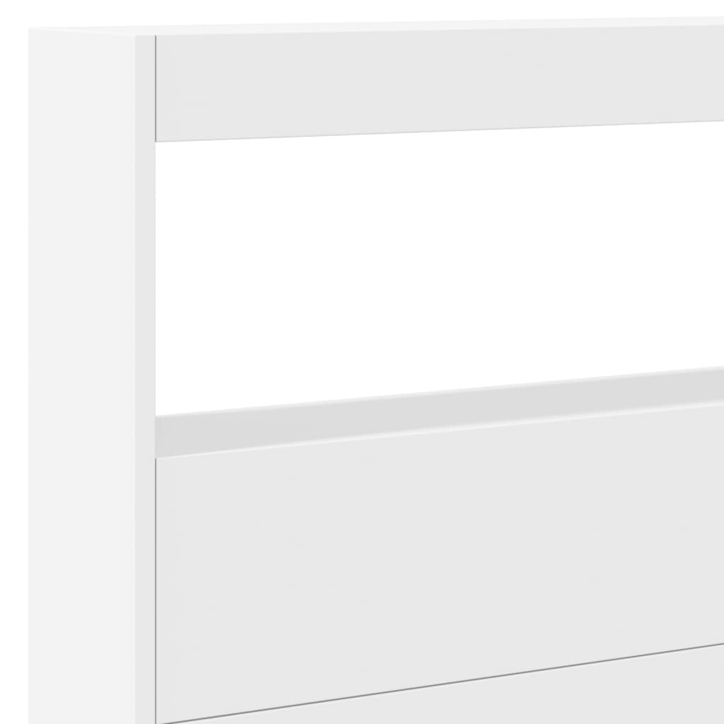 Galvūgalis-spintelė su LED, baltos spalvos, 220x17x102cm