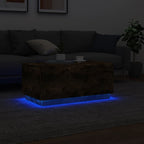 Kavos staliukas su LED lemputėmis, dūminis ąžuolo, 90x50x40cm