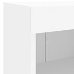 Sieninė TV sekcija su LED, 8 dalių, balta, apdirbta mediena