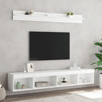 Sieninė TV sekcija su LED, 5 dalių, balta, apdirbta mediena