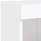 Sieninė TV sekcija su LED, 5 dalių, balta, apdirbta mediena