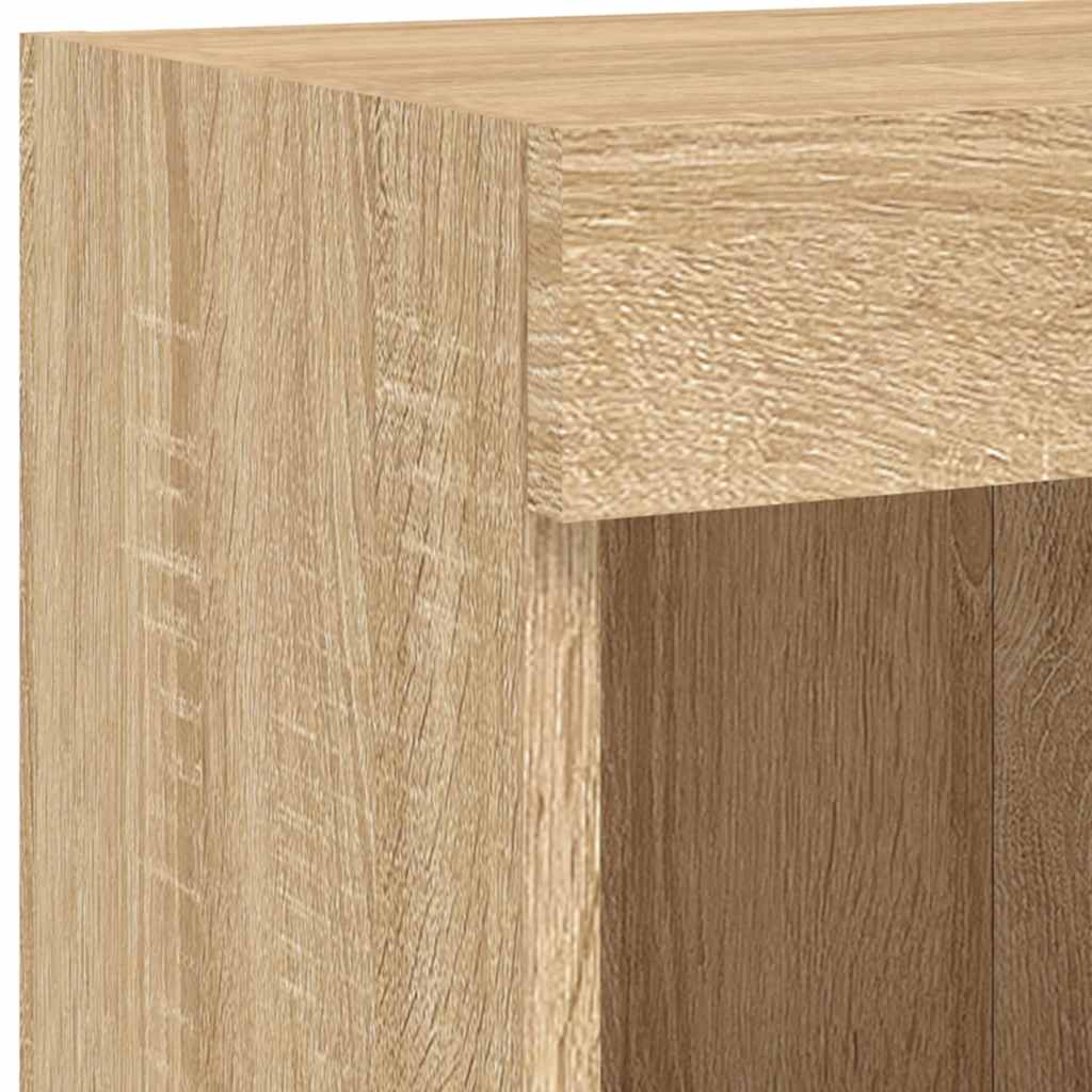 Sieninė TV sekcija su LED, 5 dalių, ąžuolo, apdirbta mediena