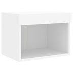 Sieninė TV sekcija su LED, 5 dalių, balta, apdirbta mediena