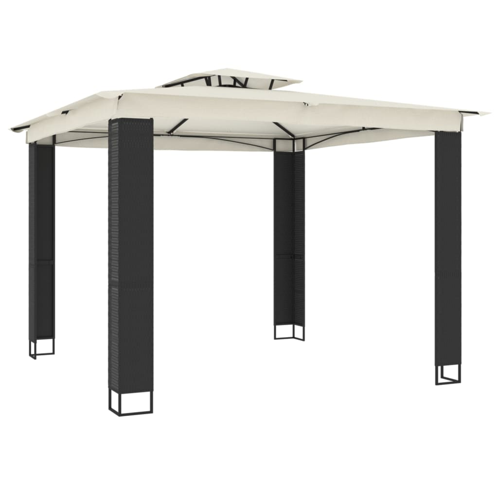 Sodo pavėsinė su šonine užuolaida, kreminės spalvos, 3x3x2,25m