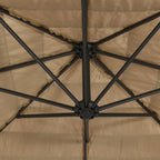 Skėtis nuo saulės su plieniniu stulpu, rudas, 269x269x235cm