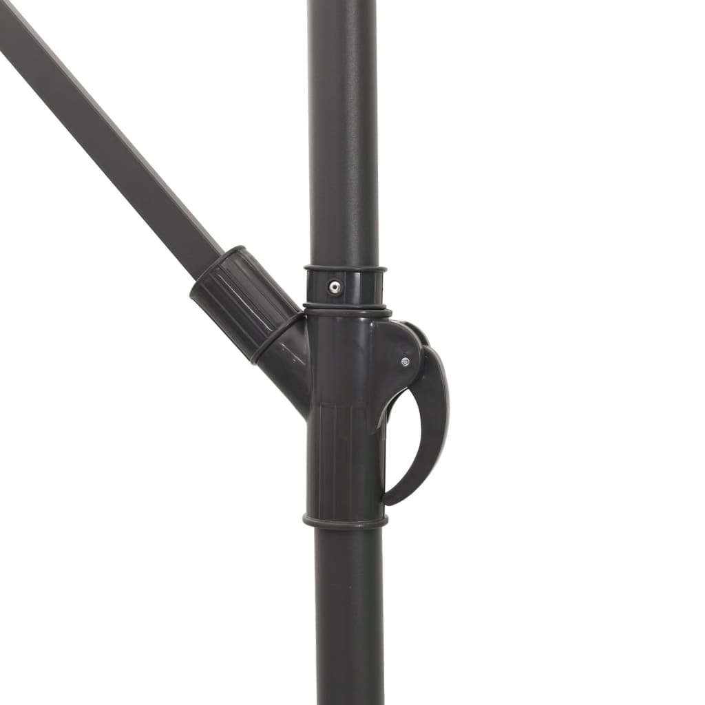 Skėtis nuo saulės su LED/plieniniu stulpu, rudas, 269x269x235cm