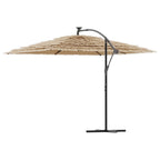 Skėtis nuo saulės su LED/plieniniu stulpu, rudas, 290x290x238cm