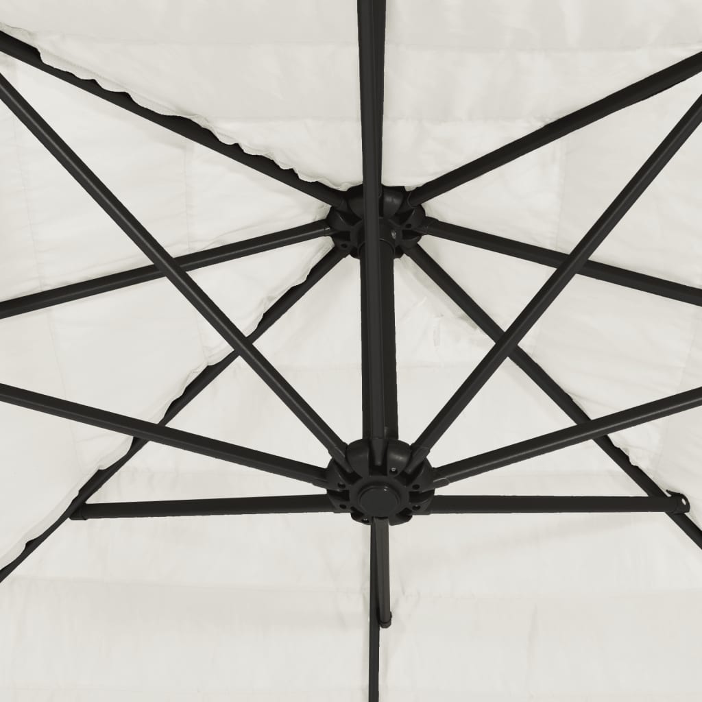 Skėtis nuo saulės su plieniniu stulpu, baltas, 268x268x226cm
