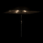 Skėtis nuo saulės su LED/plieniniu stulpu, rudas, 248x