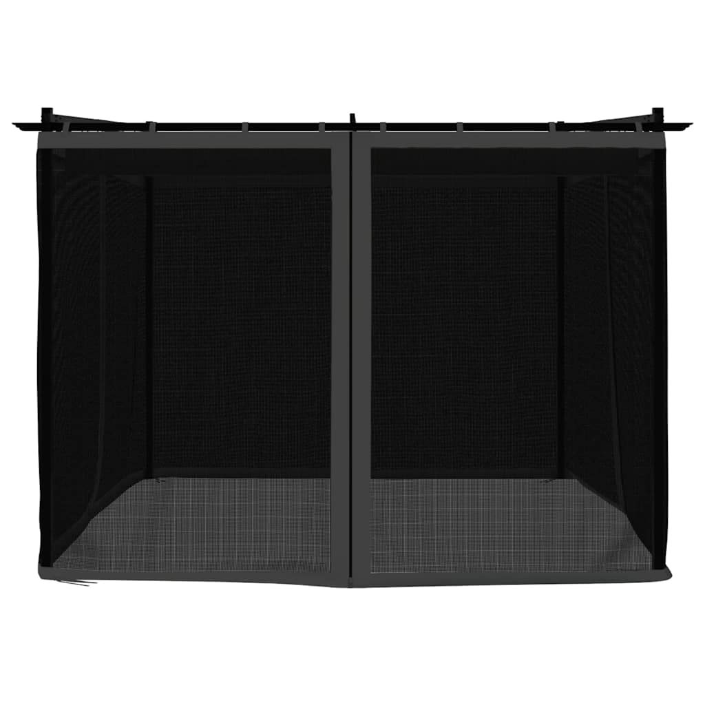 Pavėsinė su tinklinėmis sienelėmis, antracito, 3x3m, plienas