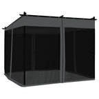 Pavėsinė su tinklinėmis sienelėmis, antracito, 3x3m, plienas