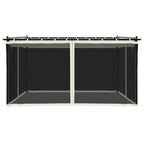 Pavėsinė su tinklelio sienelėmis, kreminė spalva, 4x3m, plieno
