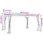 Pavėsinė su tinklelio sienelėmis, kreminė spalva, 4x3m, plieno